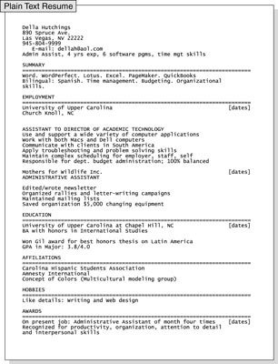 How to Create a Plain Text ASCII Resume dummies