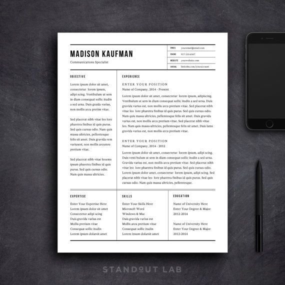 Resume Template and Cover Letter Template by StandoutLab