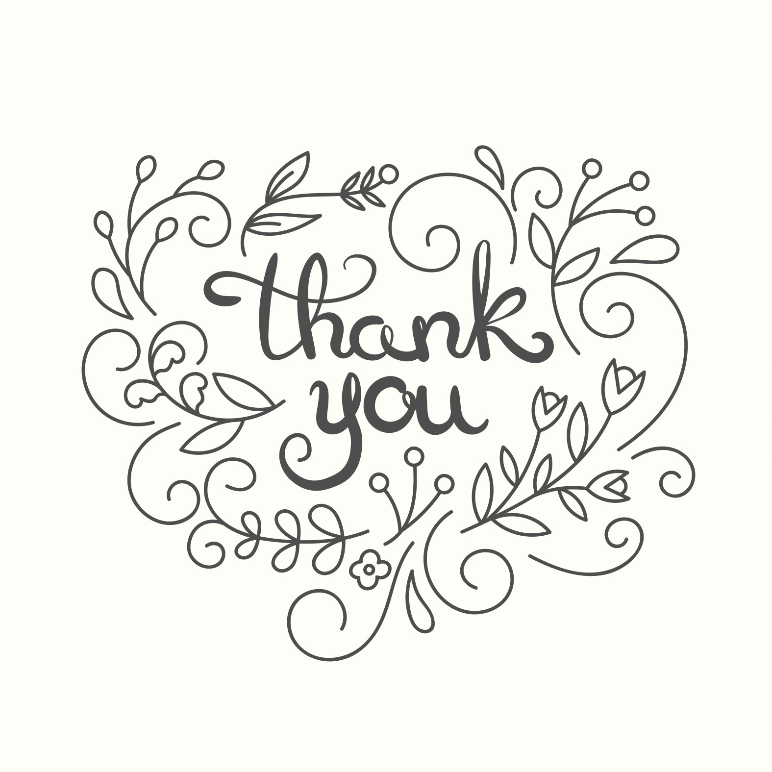 Simple Swirls Thank You Card Template Free