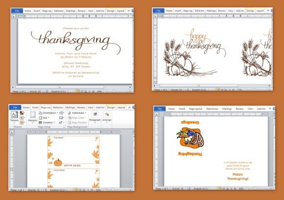 Best Thanksgiving Templates For Microsoft Word