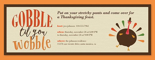 Free line Thanksgiving Dinner Invitations