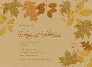 Printable Fall Leaves Thanksgiving Invitation Template