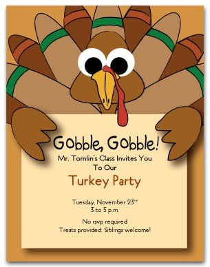 Printable Turkey Party Invitation Template