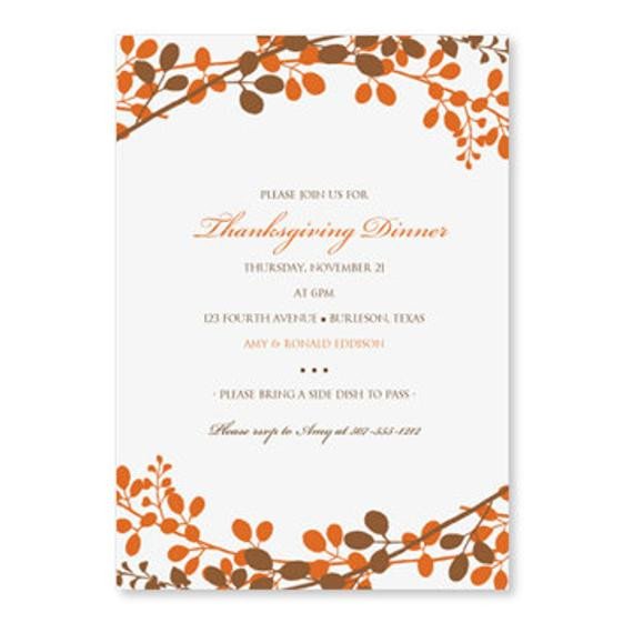 Thanksgiving Dinner Invitation Template by LoveAndPartyPaper