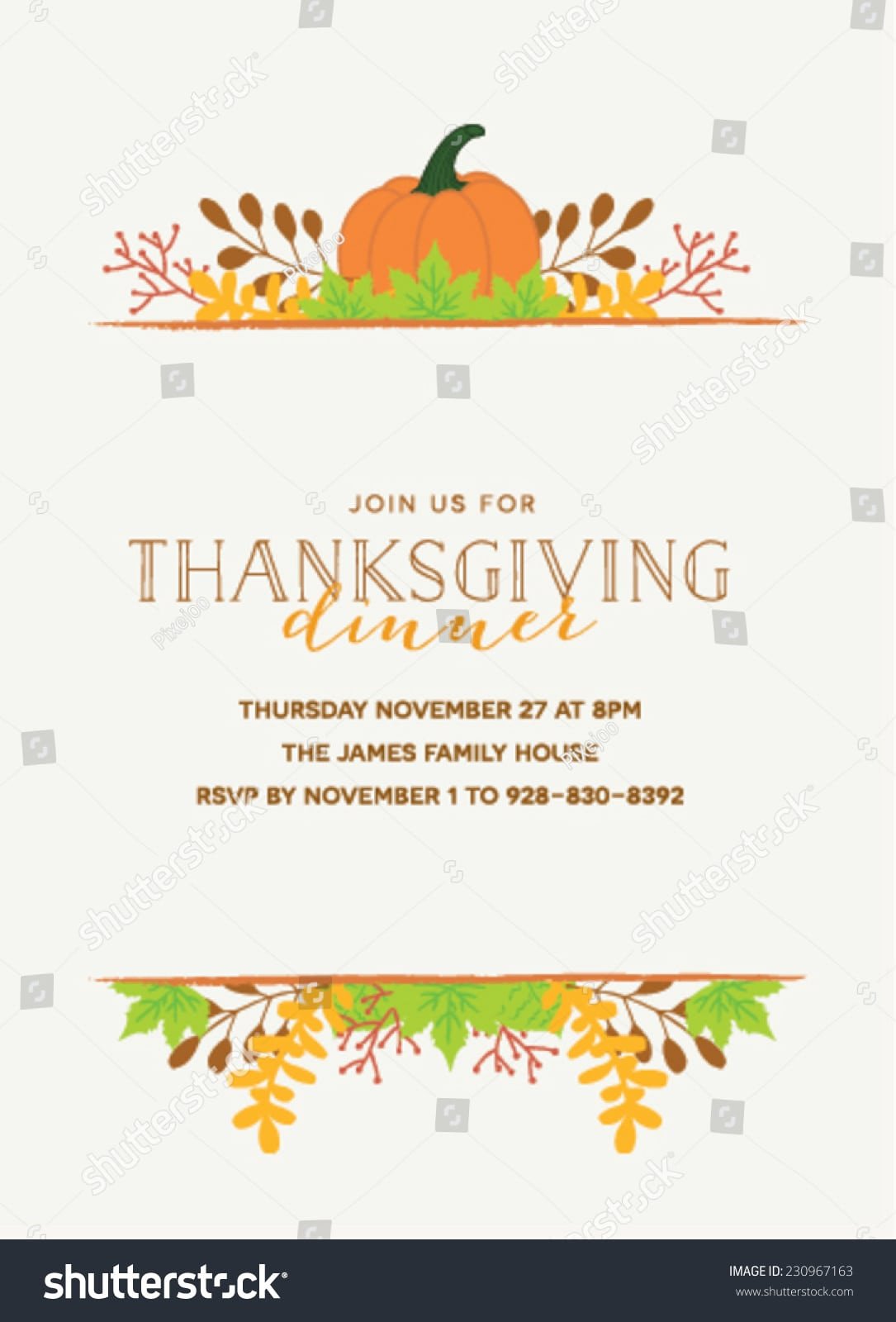 Thanksgiving Invitation Templates Word