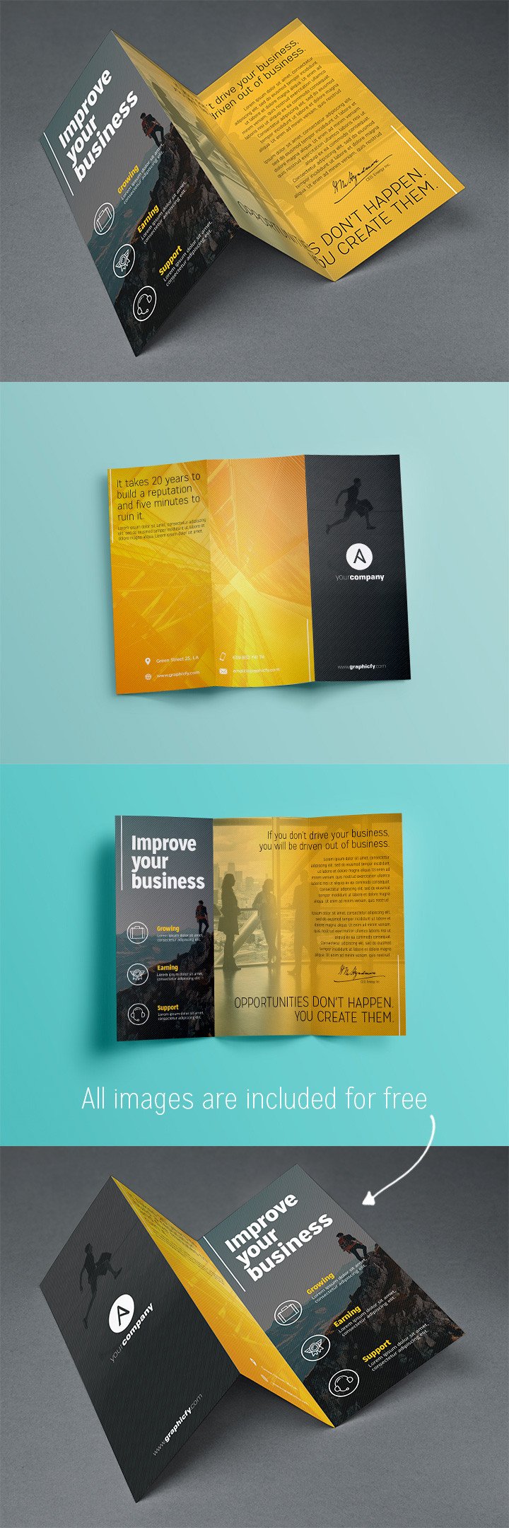 Tri Fold Brochure Template PSD Brochure Templates