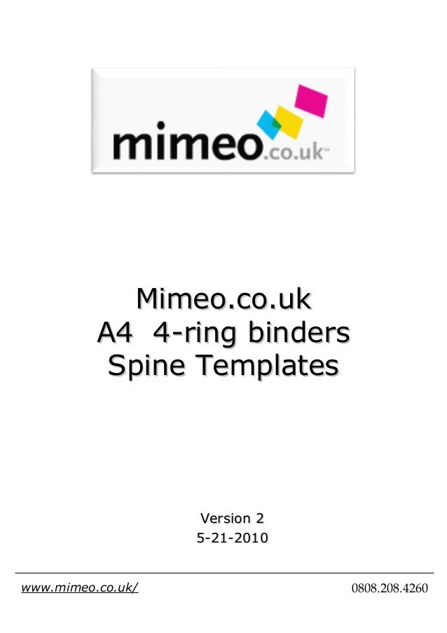 Spine Templates for your 4 Ring Binders