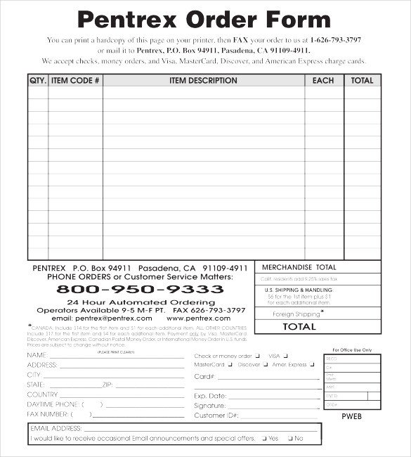 41 Blank Order Form Templates PDF DOC Excel