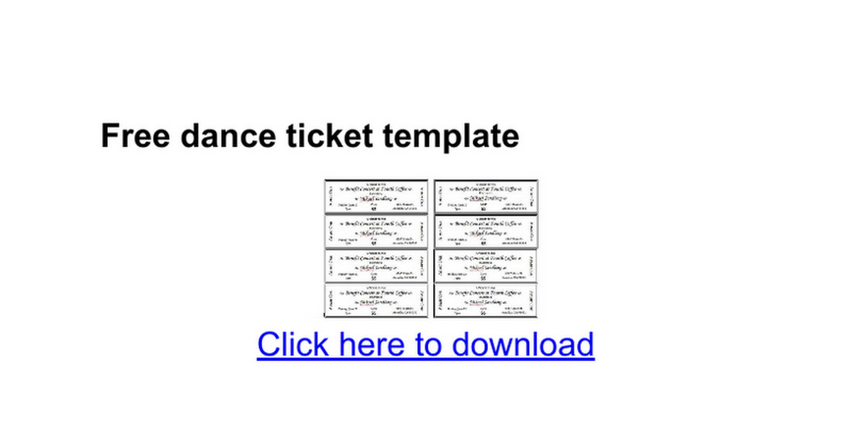 Free dance ticket template Google Docs