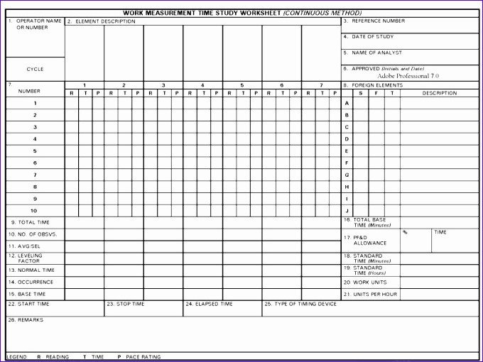 10 Time Motion Study Excel Template ExcelTemplates