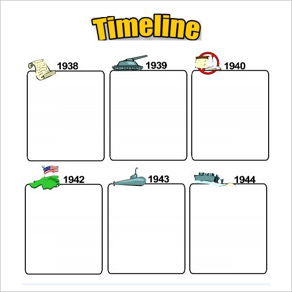 Blank Timeline Template 6 Free Download for PDF