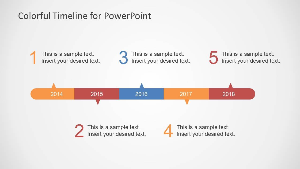 Colorful Timeline Template for PowerPoint SlideModel