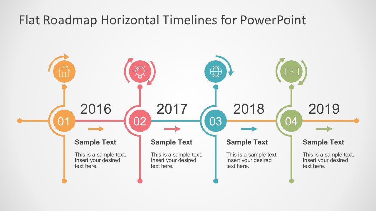 Flat Timelines PowerPoint Templates