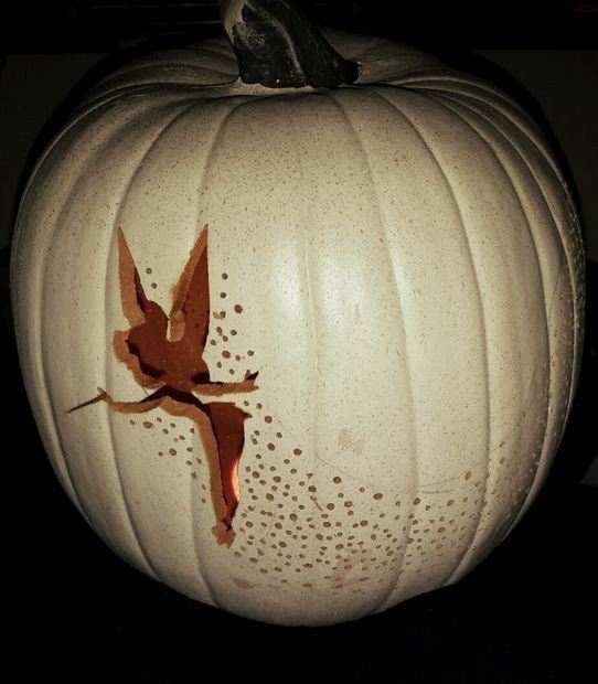 DIY Tinker Bell Pixie Dust Pumpkin Carving