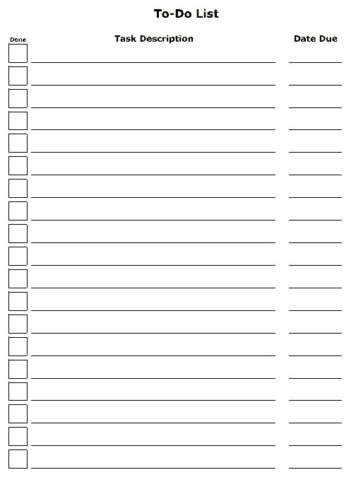 6 To Do List Templates Excel PDF Formats