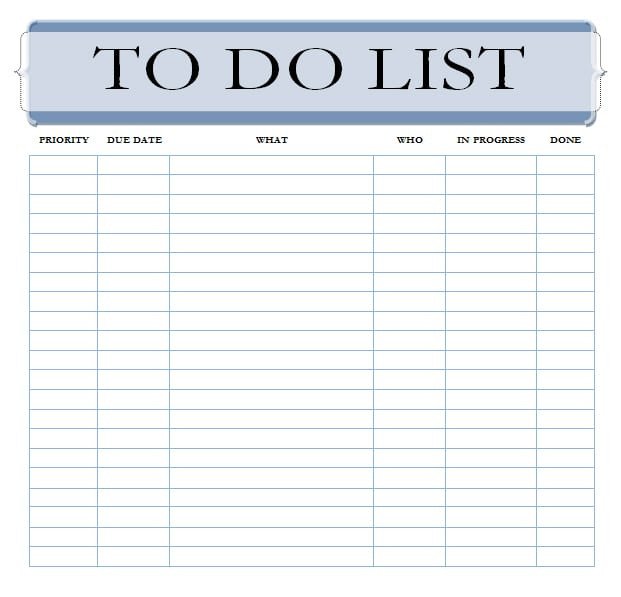7 To Do List Templates Word Excel PDF Templates