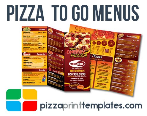 Pizza To Go Menus Design and Print Templates