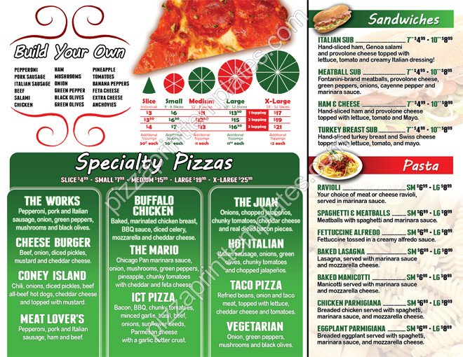 Pizza To Go Menus Red Style Design and Print Templates 8