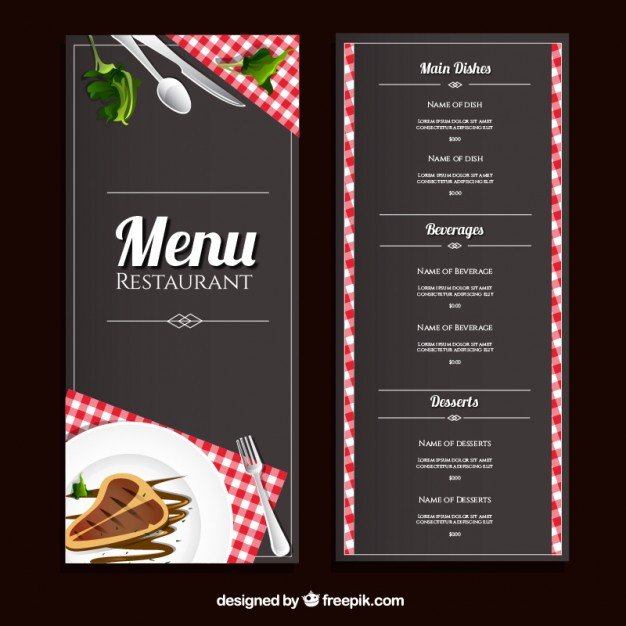 Restaurant menu template Vector