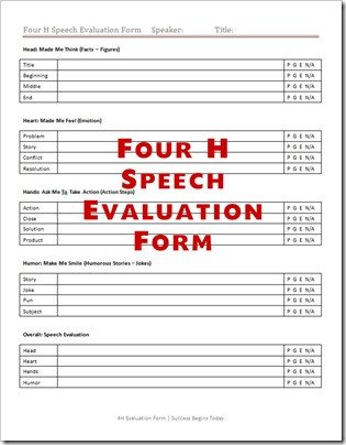Speech Evaluation Forms