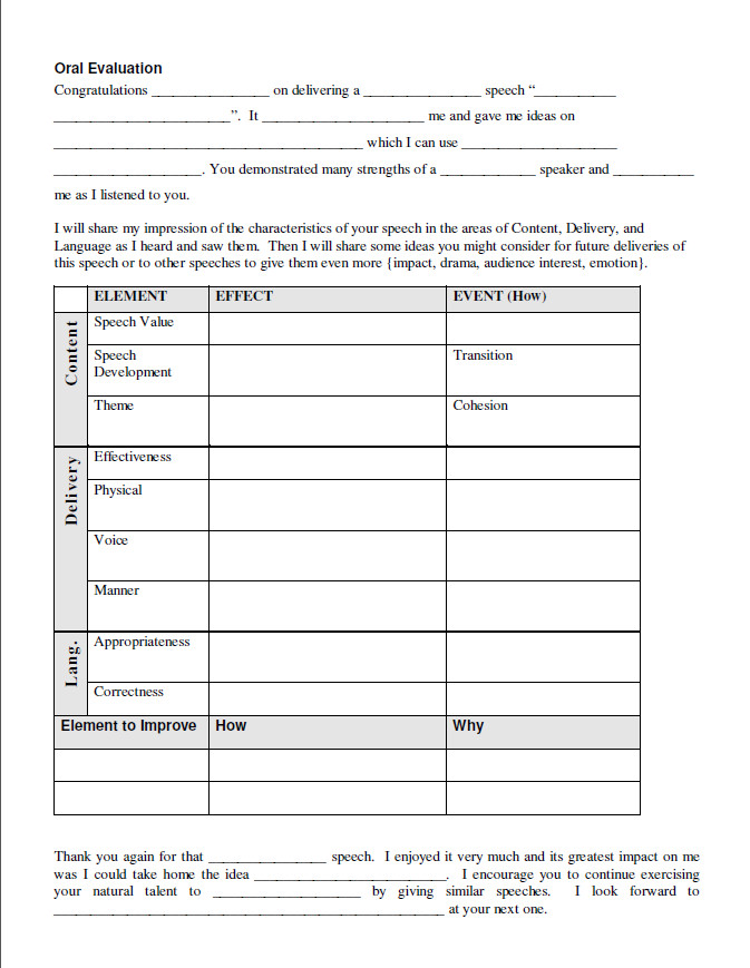 TOASTMASTERS SPEECH EVALUATION FORM DOWNLOAD