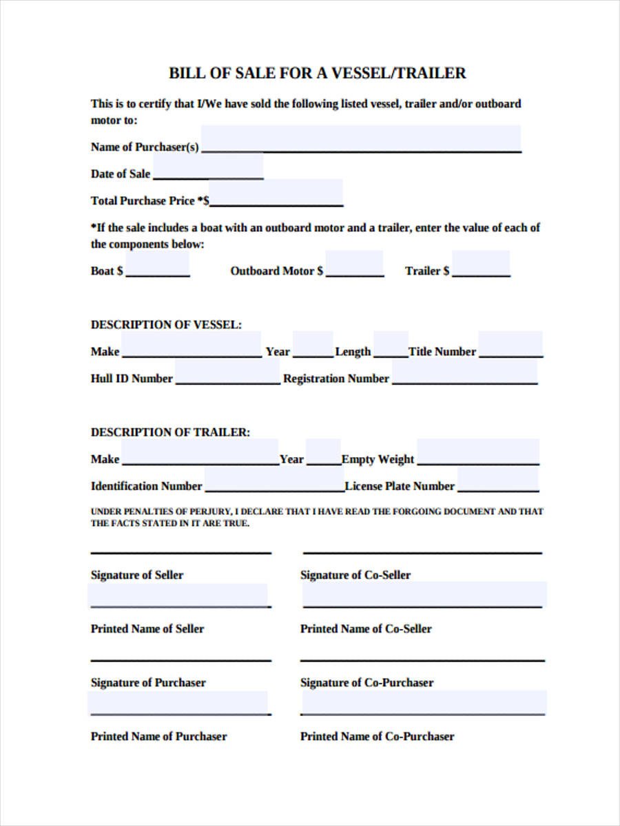 30 Sample Bill of Sale Forms