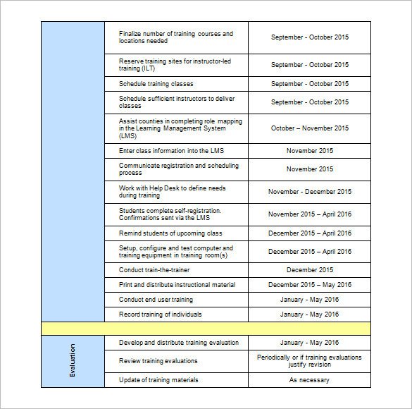 25 Training Schedule Templates Docs PDF