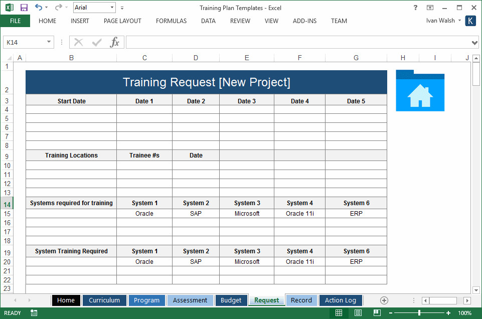 Training Plan Template – 20 page Word & 14 Excel forms