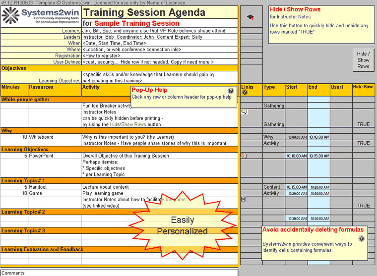 Training Plan Template Excel Download