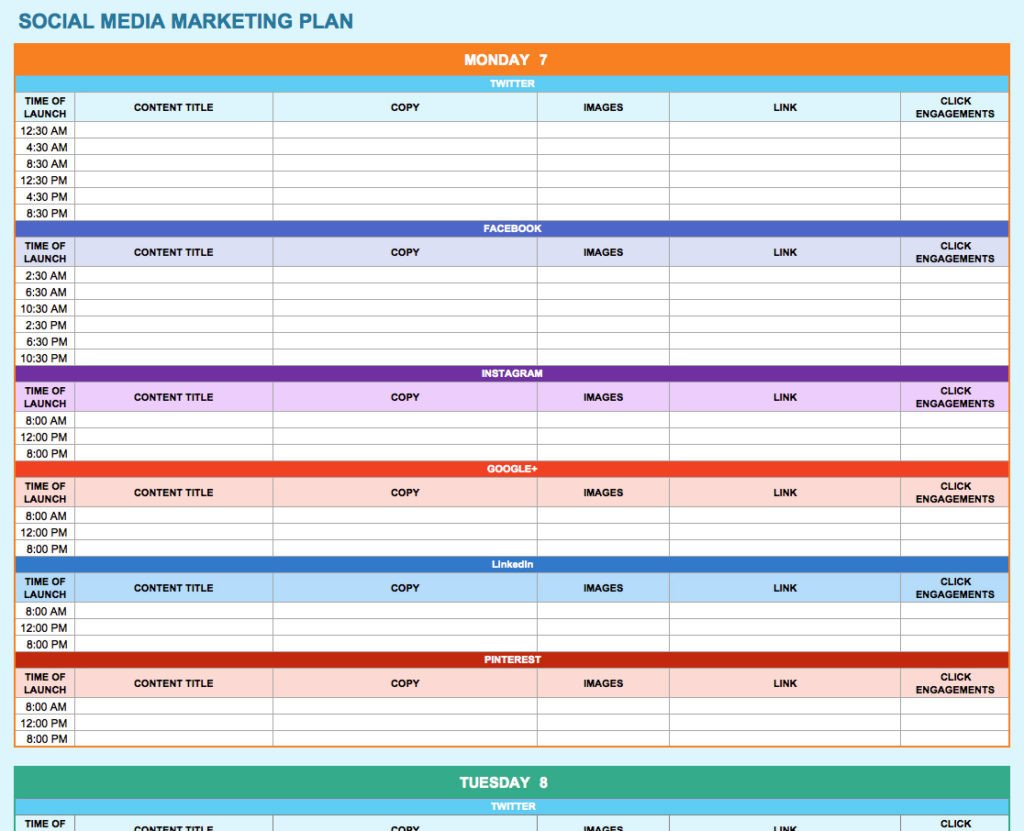 training plan template excel