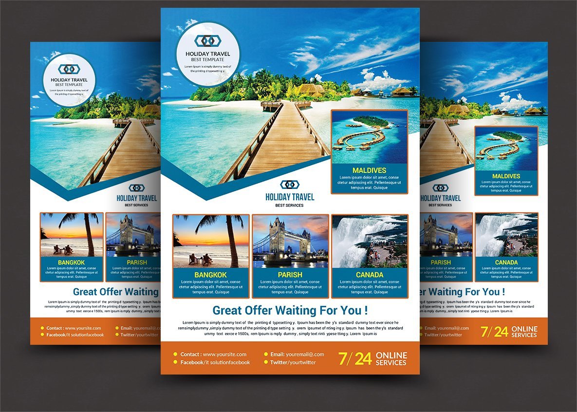 Holiday Travel Flyer Flyer Templates Creative Market