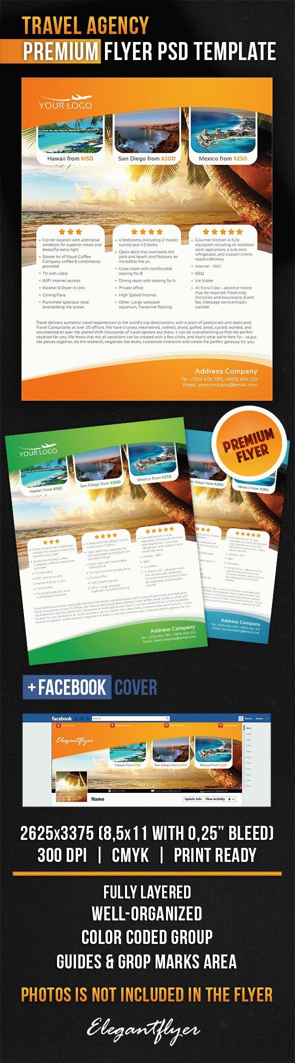 Travel Agency – Flyer PSD Template – by ElegantFlyer