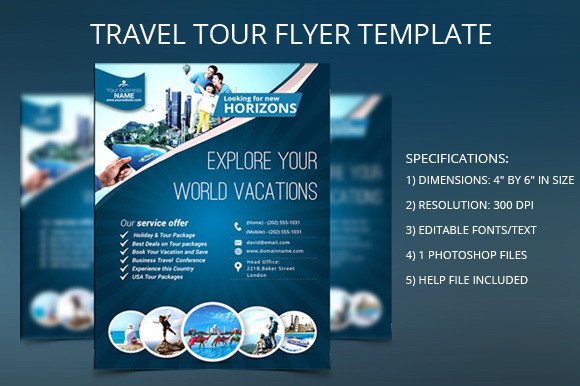 Travel Flyer Free Template Designtube Creative Design