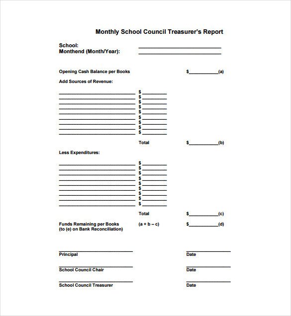 18 Treasurer Report Templates PDF Word