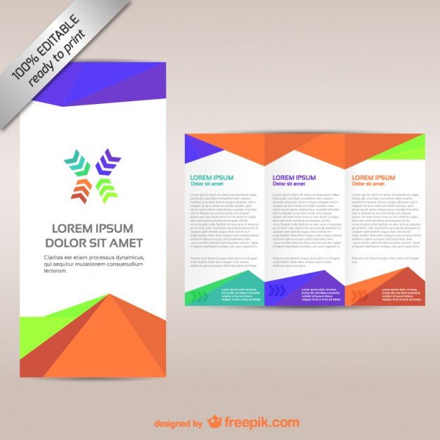 Colorful tri fold brochure template Vector