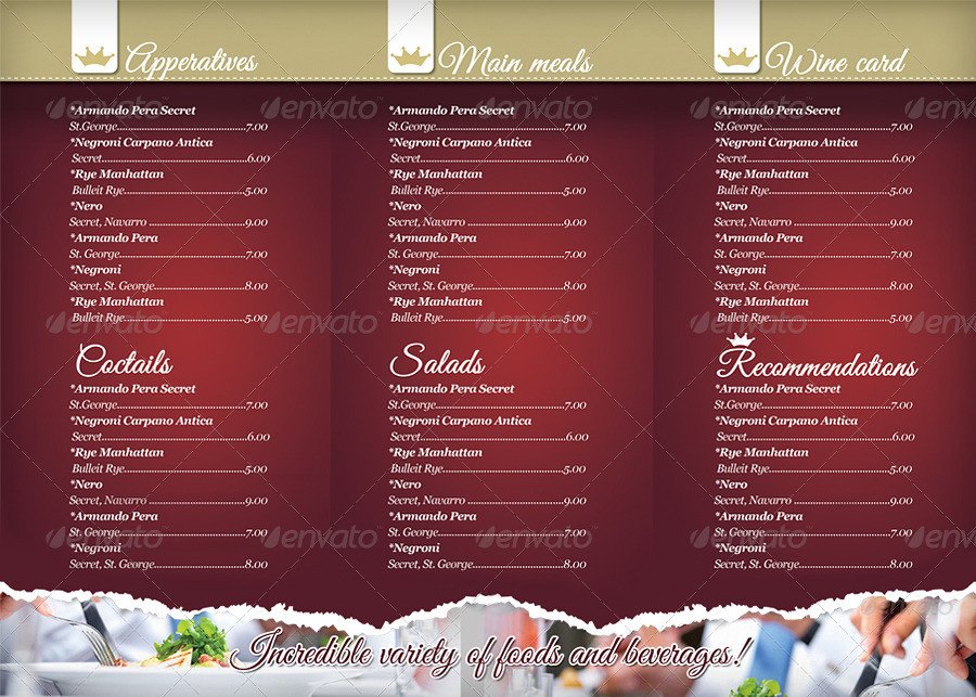 40 PSD & InDesign Food Menu Templates for Restaurants