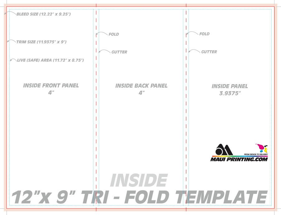 Tent Fold & Tri Fold Table Tent Template Word Folding