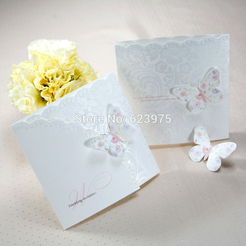 Invitations Spring Butterfly Tri fold Wedding Invitation
