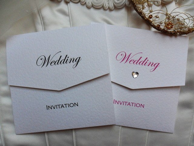 Wedding Invitations in Black or Pink Edw more Tri