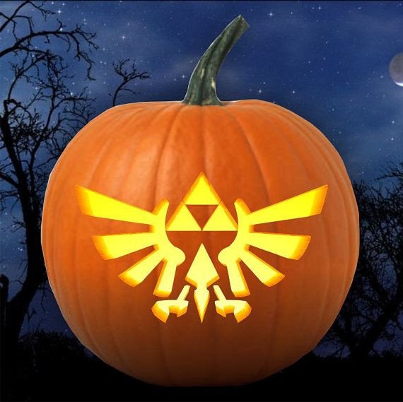Legend of Zelda Triforce emblem Pumpkin carving pattern