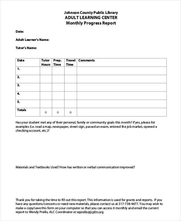 15 Progress Report Templates Word PDF Pages