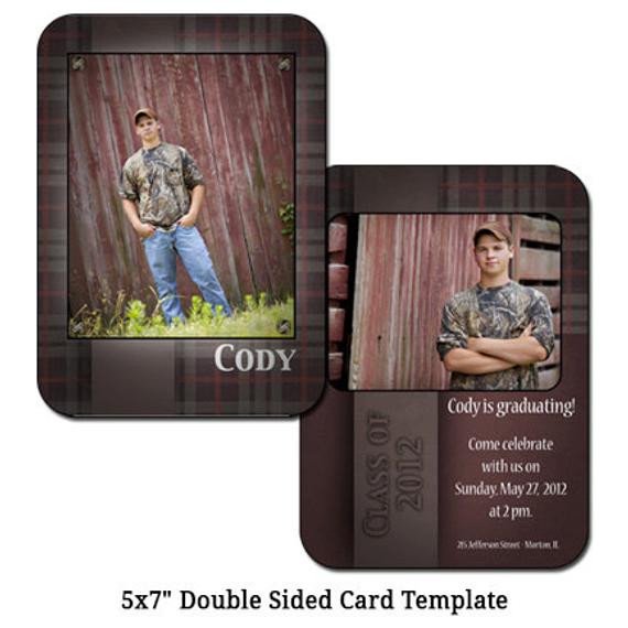 5x7 Double Sided Card Template BARNWOOD Digital File