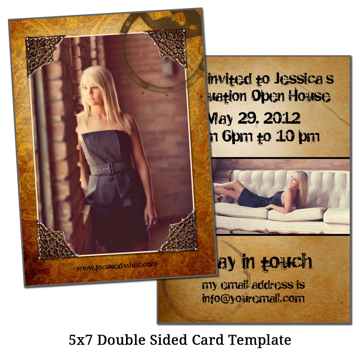 5x7 Double Sided Card Template FRAMED FUTURE by