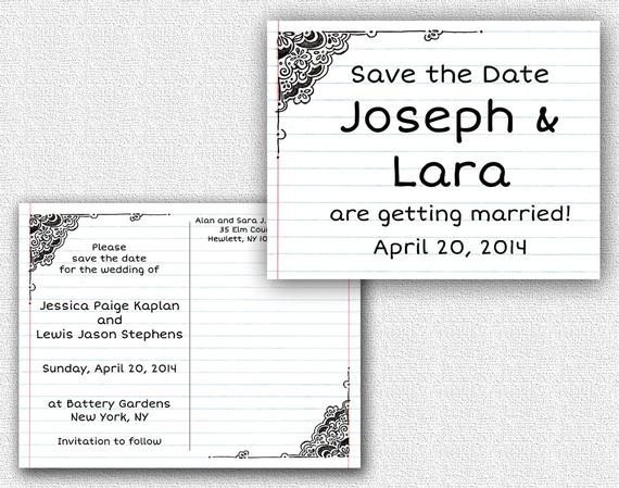 Double Sided Save the Date Postcard Template by