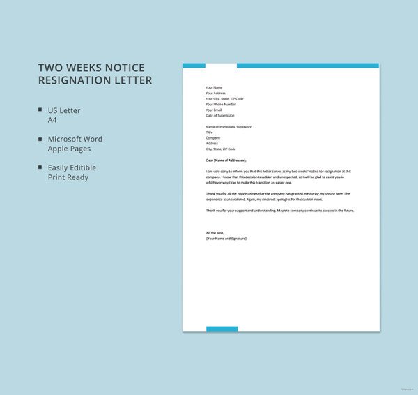 15 Simple Resignation Letter Templates Free Sample