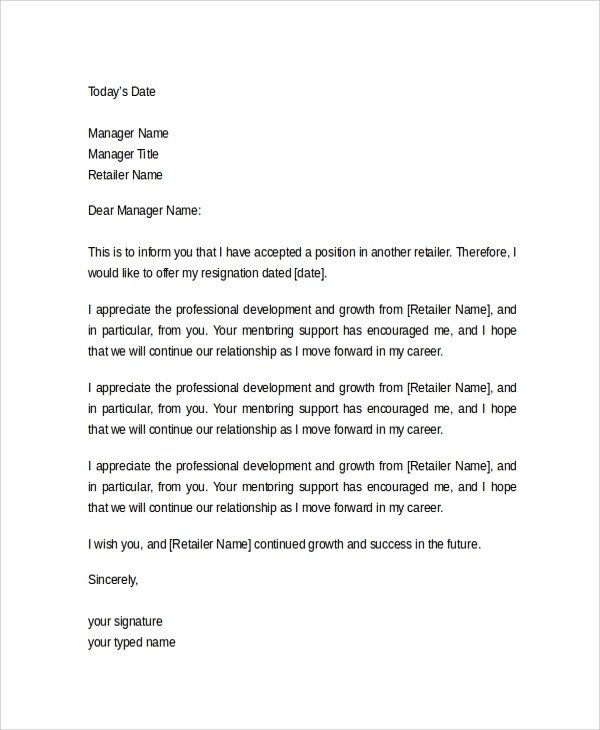2 Week Notice Letter Samples Examples Templates 7