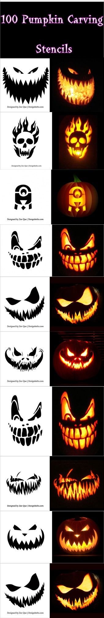 100 Pumpkin Carving Stencils pumpkin carving stencils