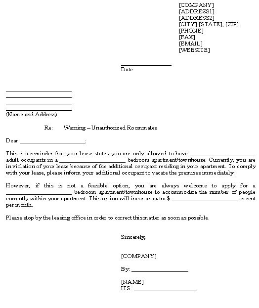 Best s of Warning Letter To Tenant Tenant Smoking