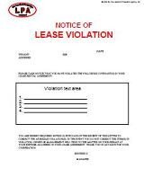Notice of Lease Violation