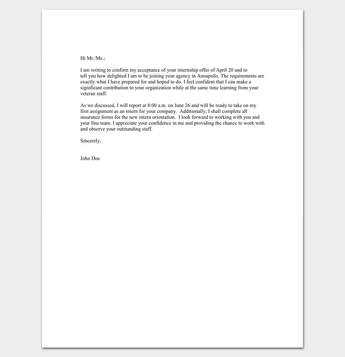 Internship Appointment Letter Template 10 Docs Formats